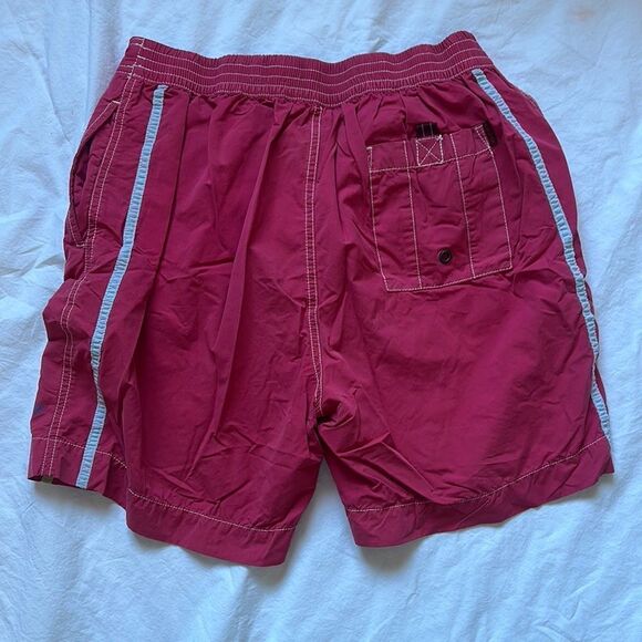 Tommy Bahama Red and Blue Swim Trunks with Drawstring Closure - Picture 3 of 8